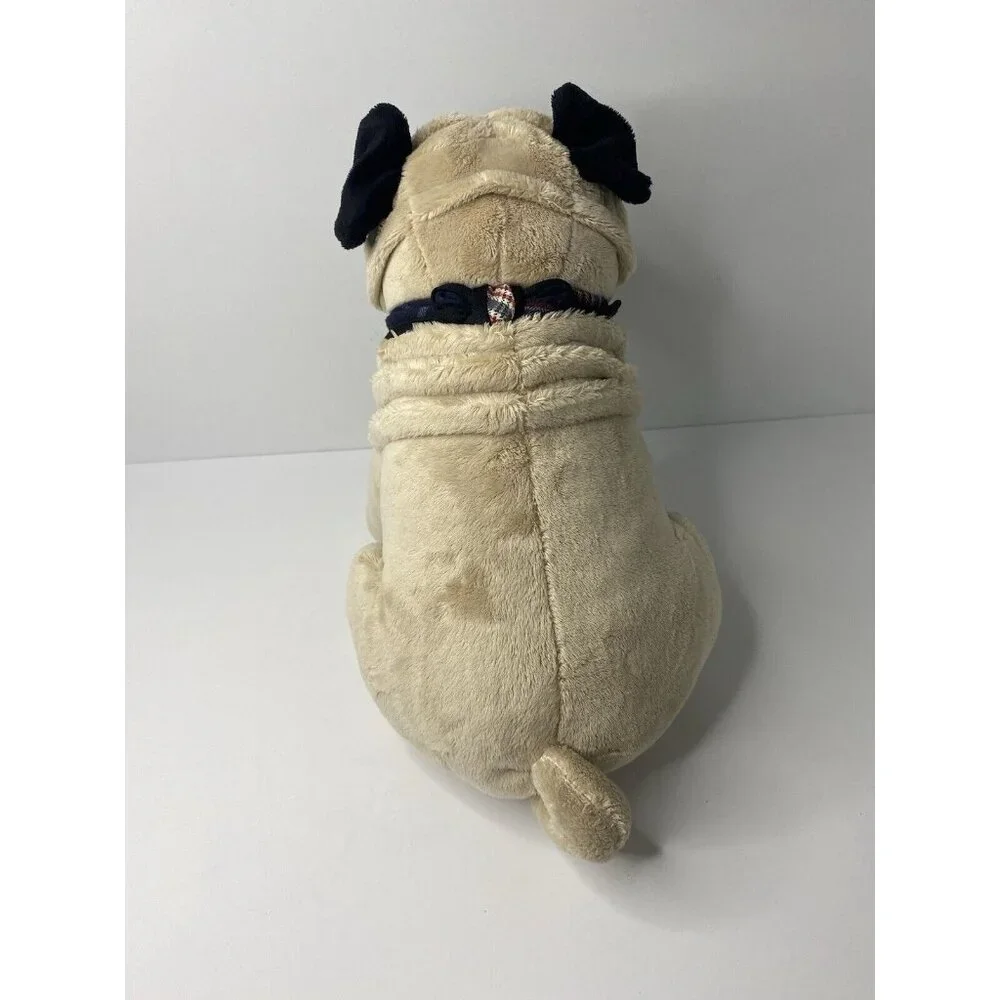 JAAG‎ Plush Pug Dog Stuffed Animal Scheels 2019 Bandana Tan Black Wrinkles